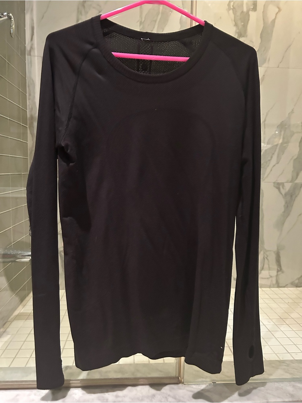 Lululemon athletica Long Sleeve Black Athletic Crew Neck Top